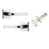 Iver Door Handle Annecy Square Rose Pair Polished Nickel Passage Kit