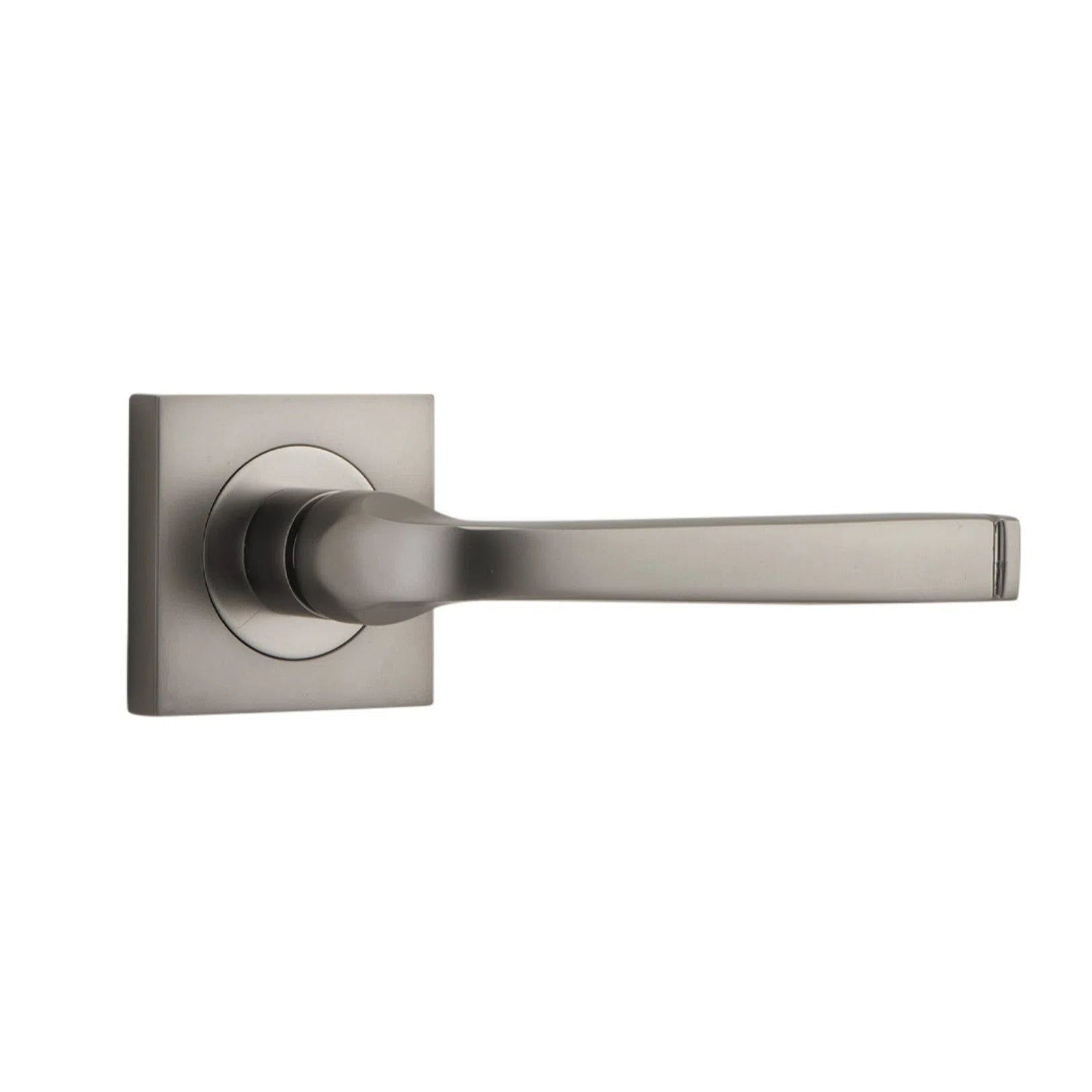 Iver Door Handle Annecy Square Rose Pair Satin Nickel