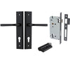 Iver Door Handle Annecy Stepped Euro Key/Key Matt Black Entrance Kit