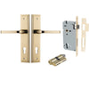 Iver Door Handle Annecy Stepped Euro Key/Key Polished Brass Entrance Kit