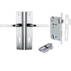 Iver Door Handle Annecy Stepped Euro Key/Key Polished Chrome Entrance Kit