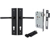 Iver Door Handle Annecy Stepped Euro Key/Thumb Matt Black Entrance Kit