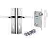 Iver Door Handle Annecy Stepped Euro Key/Thumb Polished Chrome Entrance Kit