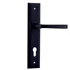 Iver Door Handle Annecy Stepped Euro Pair Matt Black