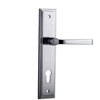 Iver Door Handle Annecy Stepped Euro Pair Polished Chrome