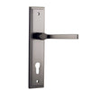 Iver Door Handle Annecy Stepped Euro Pair Satin Nickel