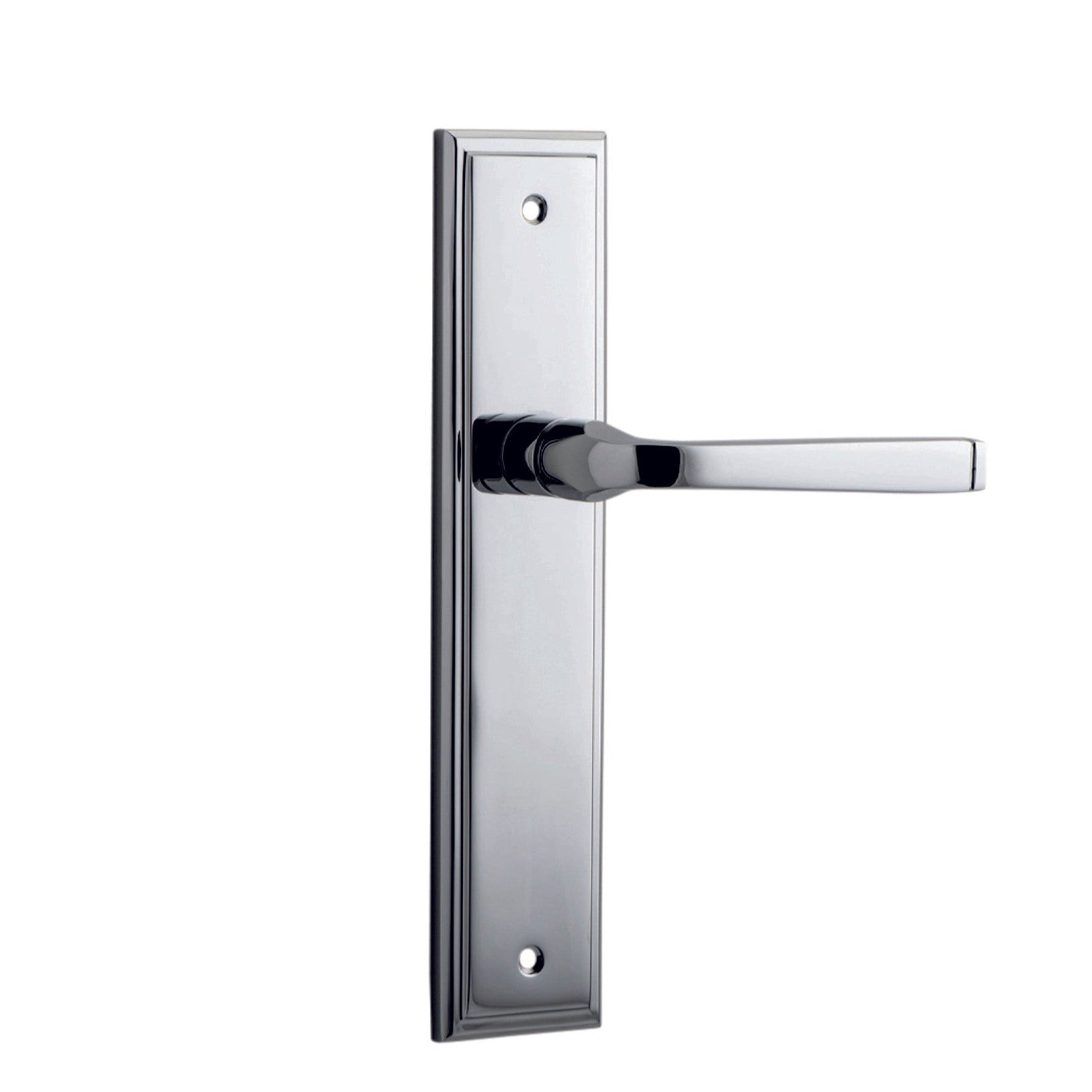 Iver Door Handle Annecy Stepped Latch Pair Polished Chrome