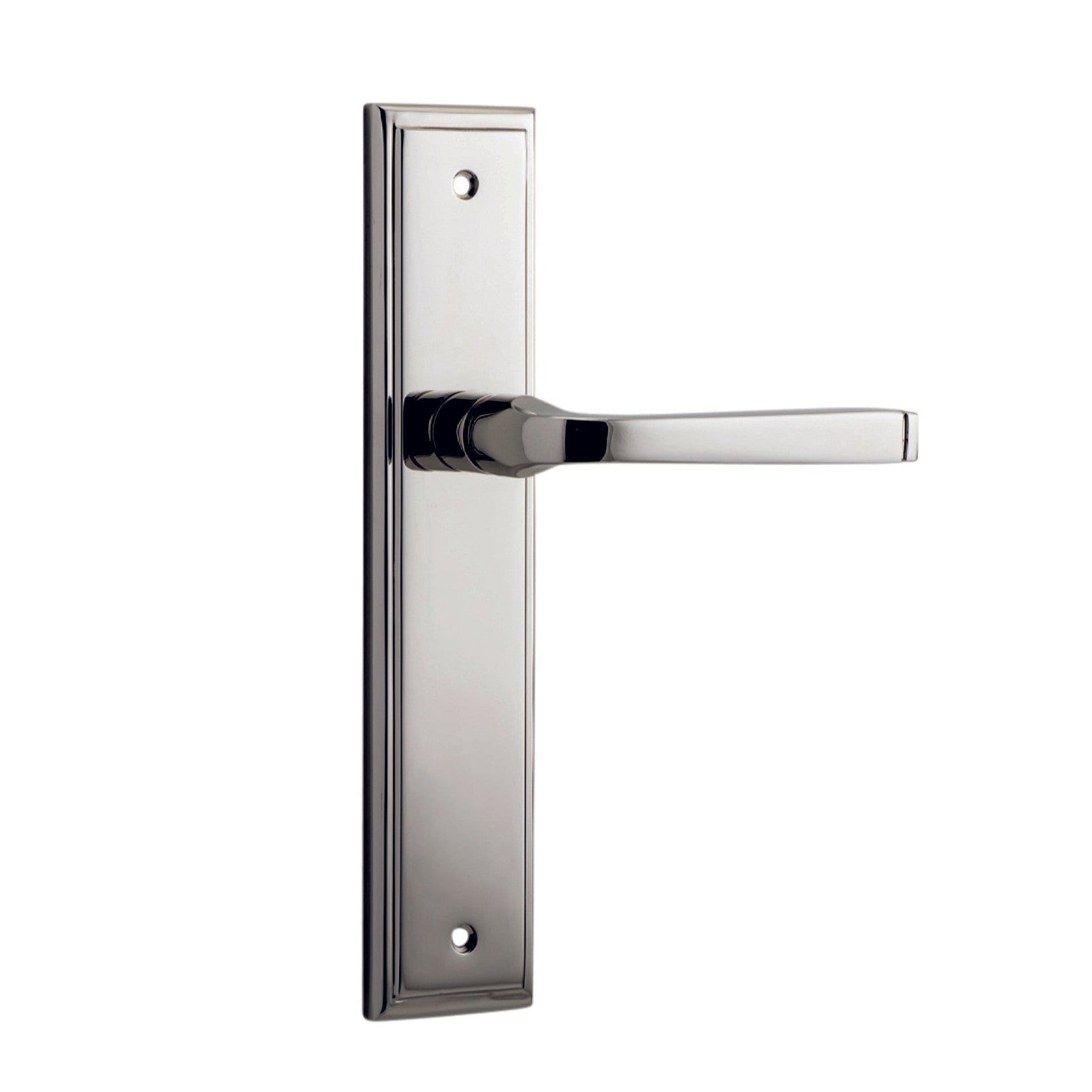 Iver Door Handle Annecy Stepped Latch Pair Polished Nickel