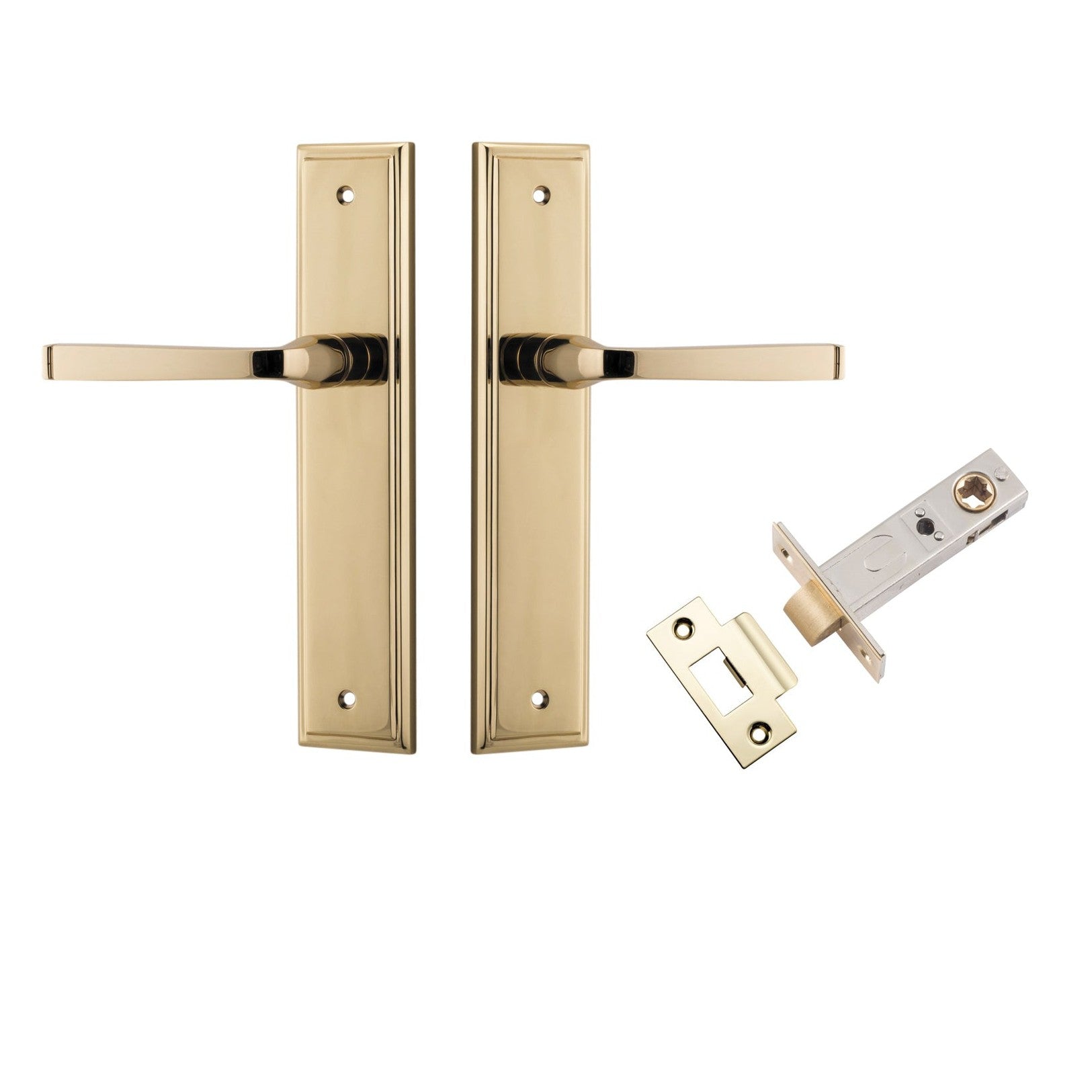 Iver Door Handle Annecy Stepped Latch Polished Brass Passage Kit