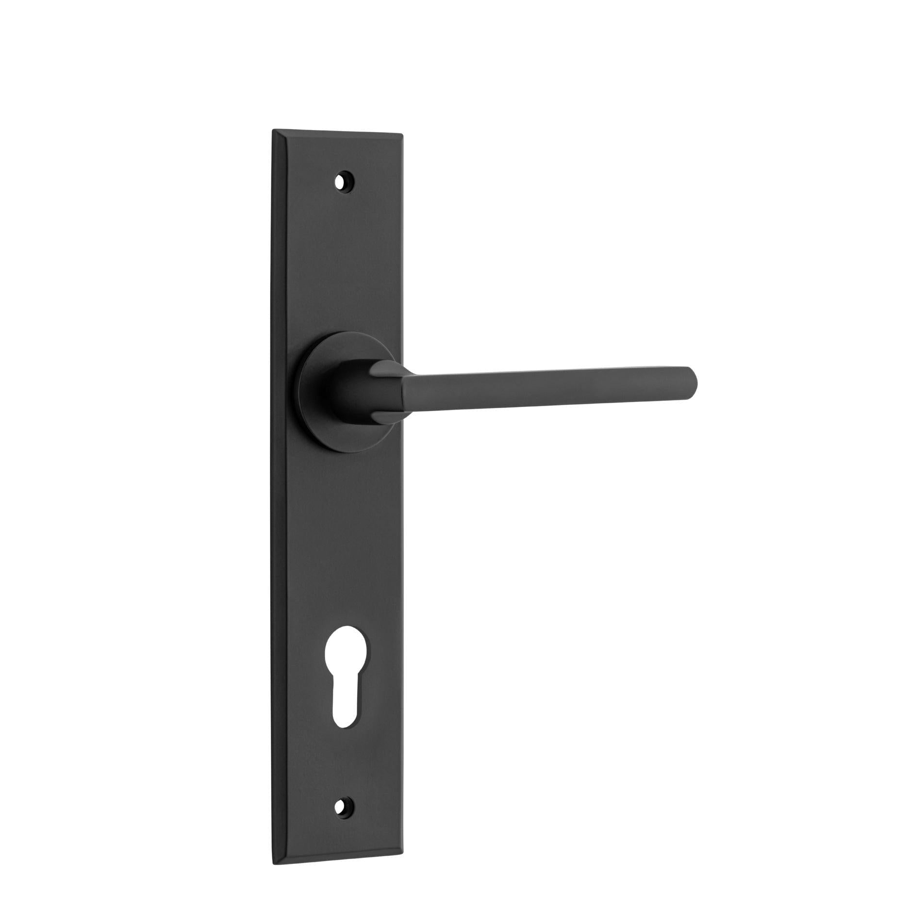 Iver Door Handle Baltimore Chamfered Euro Matt Black