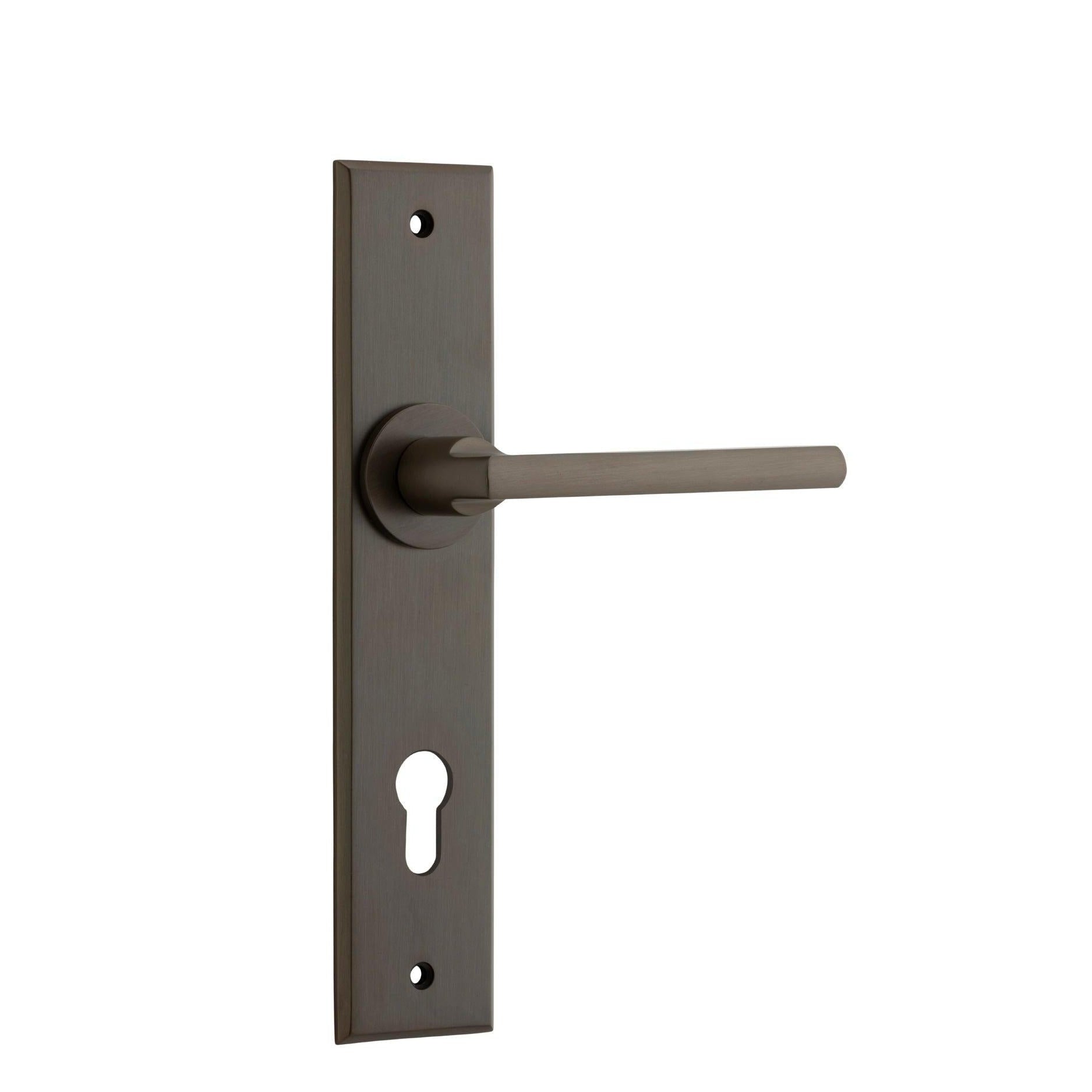 Iver Door Handle Baltimore Chamfered Euro Signature Brass