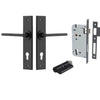 Iver Door Handle Baltimore Chamfered Key/Key Matt Black Entrance Kit