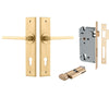 Iver Door Handle Baltimore Chamfered Key/Thumb Brushed Brass Entrance Kit