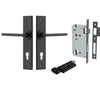 Iver Door Handle Baltimore Chamfered Key/Thumb Matt Black Entrance Kit