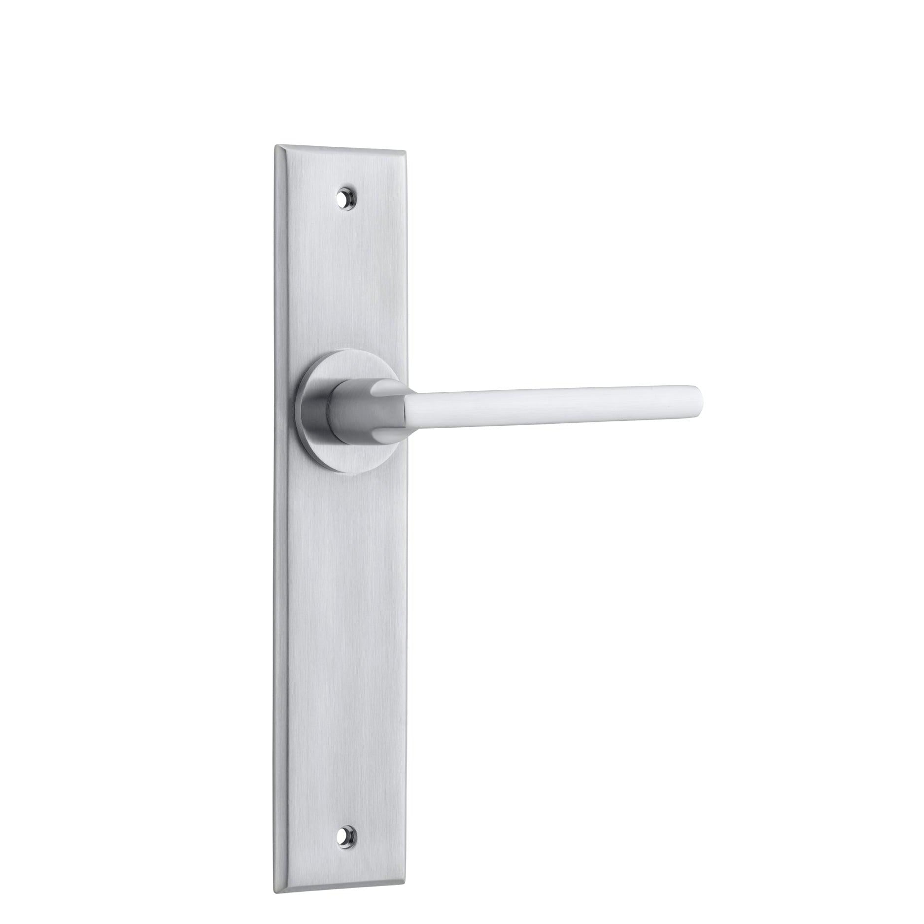 Iver Door Handle Baltimore Chamfered Latch Brushed Chrome