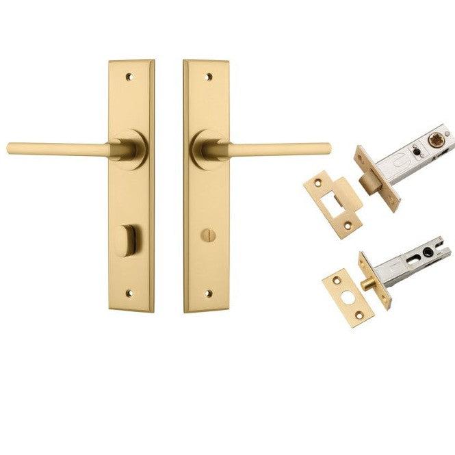 Iver Door Handle Baltimore Chamfered Privacy Brushed Brass Privacy Kit