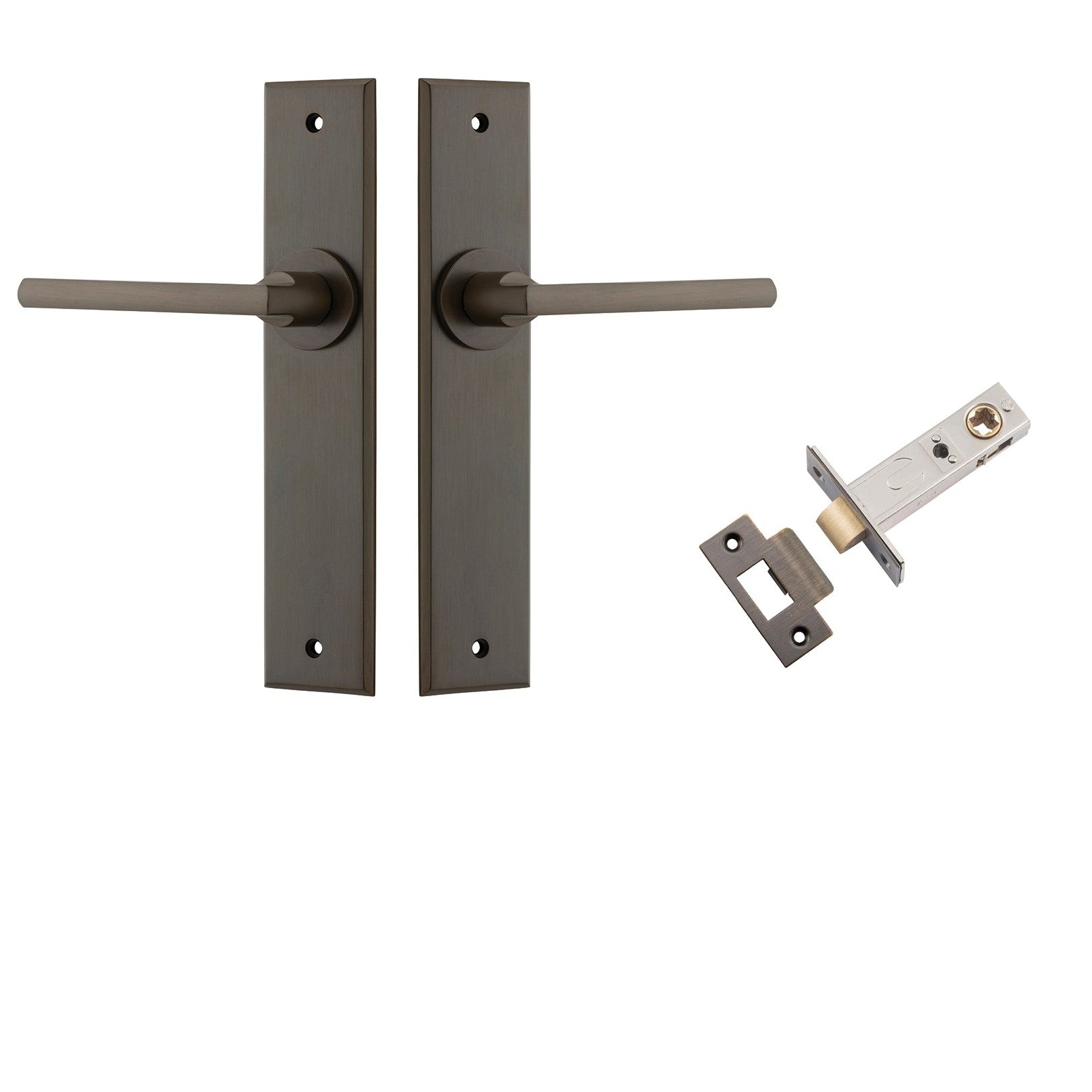 Iver Door Handle Baltimore Chamfered Signature Brass Passage Kit