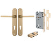 Iver Door Handle Baltimore Oval Euro Key/Key Brushed Brass Entrance Kit