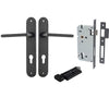 Iver Door Handle Baltimore Oval Euro Key/Thumb Matt Black Entrance Kit