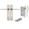 Iver Door Handle Baltimore Oval Euro Key/Thumb Satin Nickel Entrance Kit