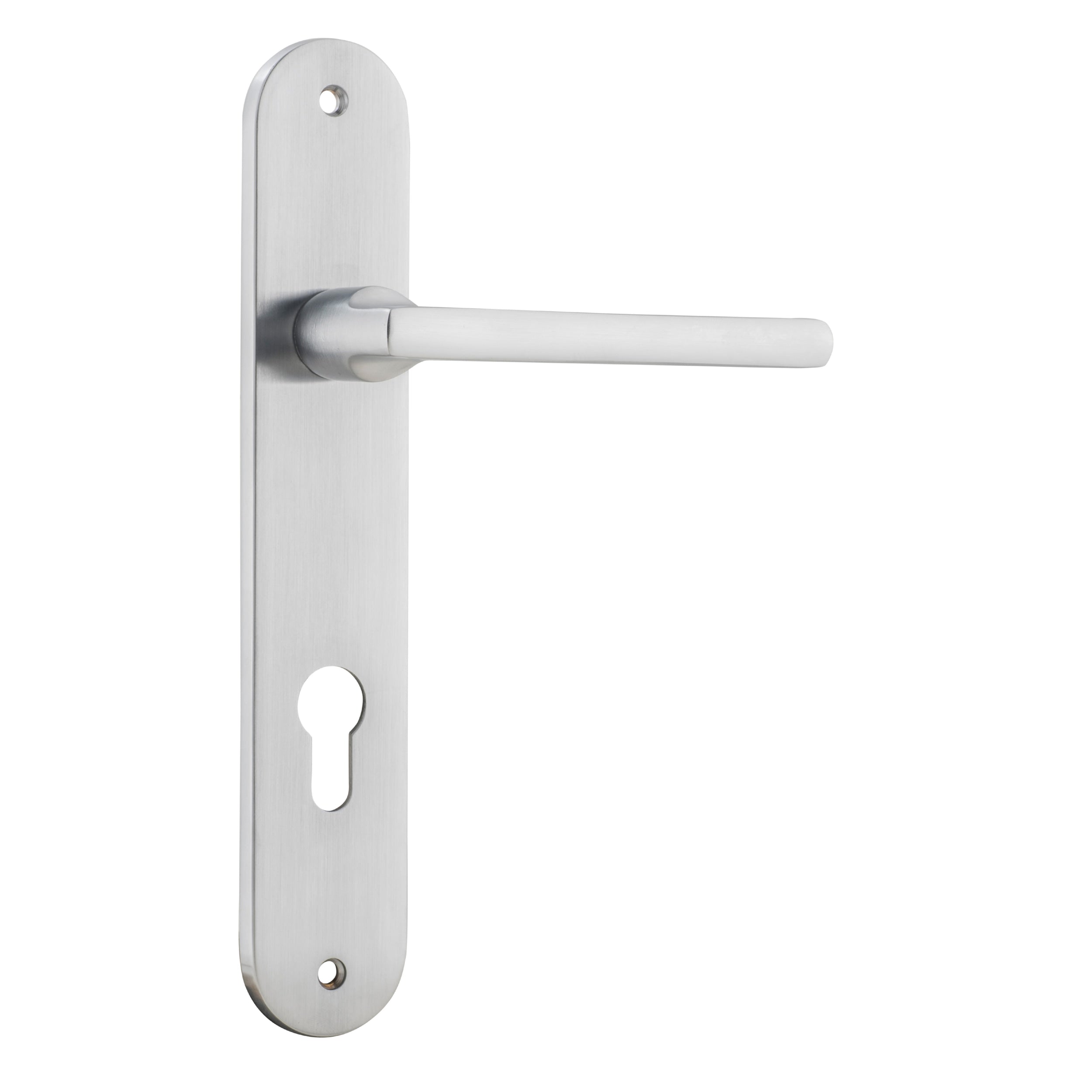 Iver Door Handle Baltimore Oval Euro Pair Brushed Chrome