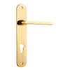 Iver Door Handle Baltimore Oval Euro Pair Polished Brass