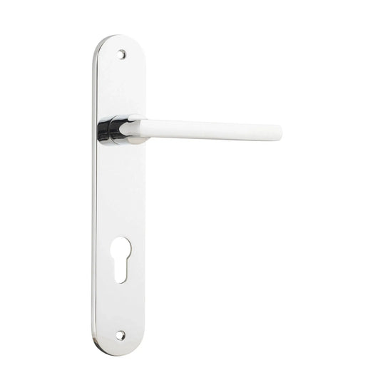 Iver Door Handle Baltimore Oval Euro Pair Polished Chrome