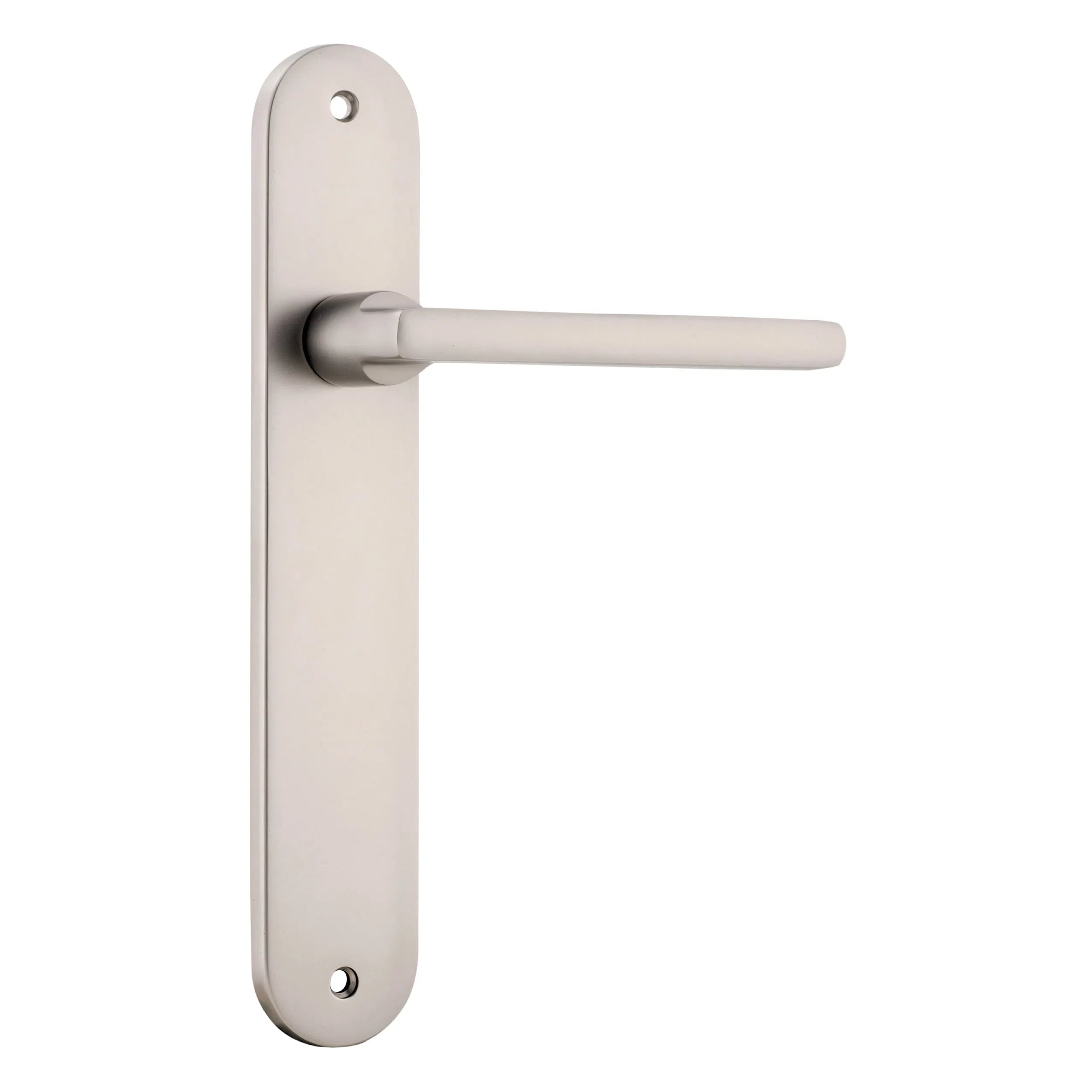 Iver Door Handle Baltimore Oval Latch Pair Satin Nickel