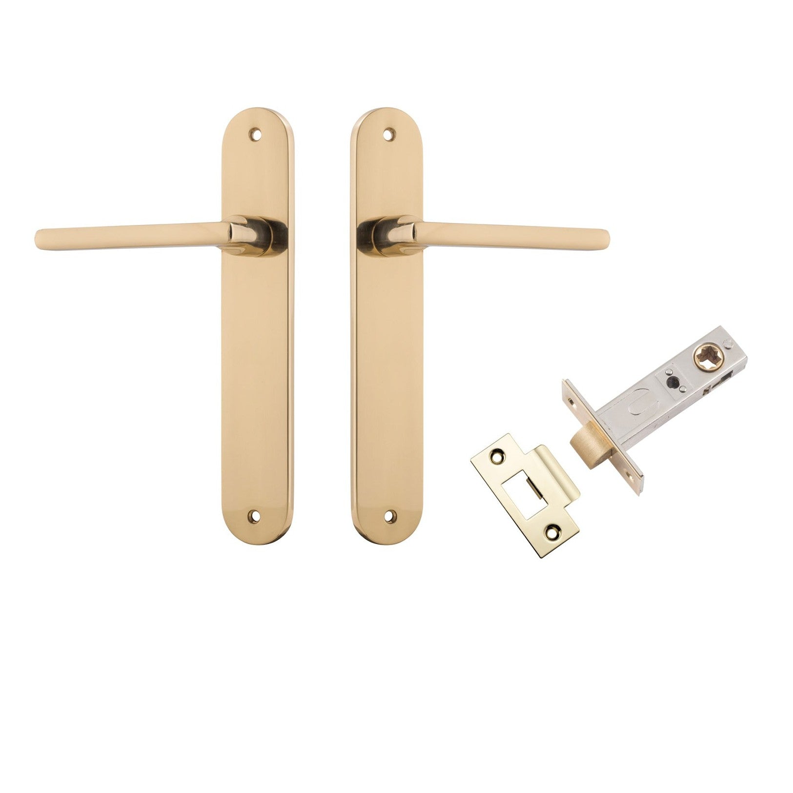 Iver Door Handle Baltimore Oval Latch Polished Brass Passage Kit