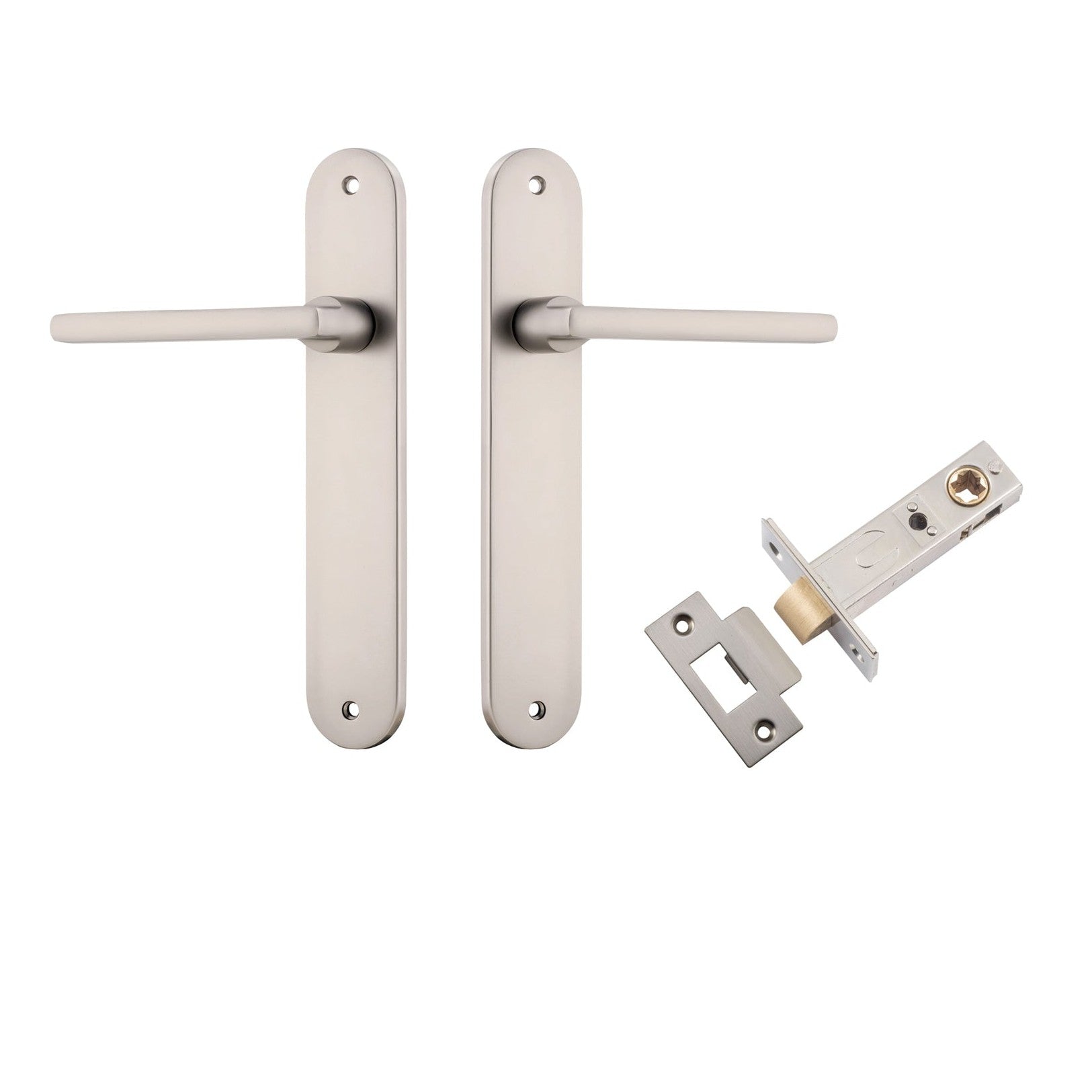 Iver Door Handle Baltimore Oval Latch Satin Nickel Passage Kit