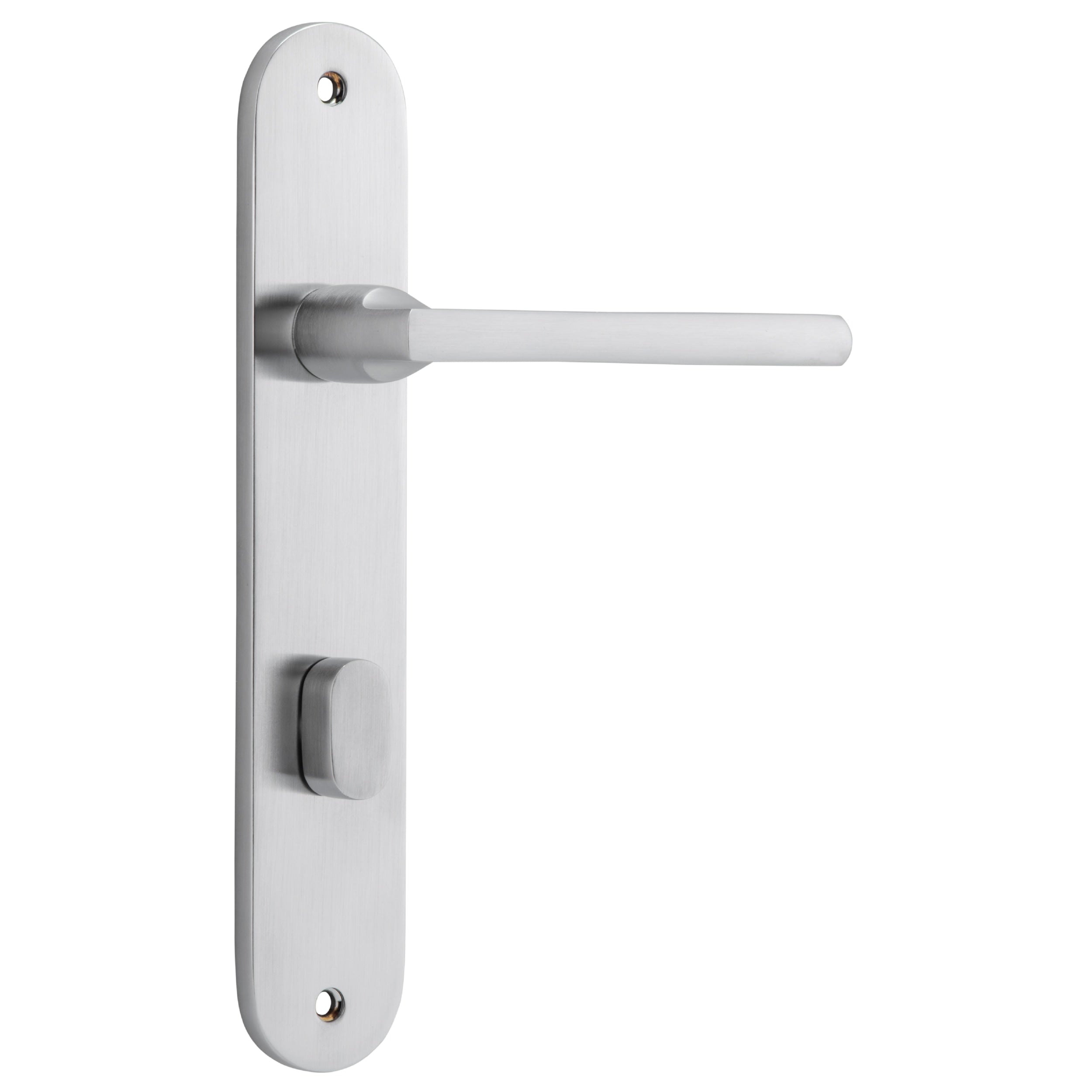 Iver Door Handle Baltimore Oval Privacy Pair Brushed Chrome