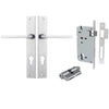 Iver Door Handle Baltimore Rectangular Euro Key/Key Brushed Chrome Entrance Kit