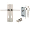 Iver Door Handle Baltimore Rectangular Euro Key/Key Satin Nickel Entrance Kit