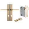 Iver Door Handle Baltimore Rectangular Euro Key/Thumb Brushed Brass Entrance Kit