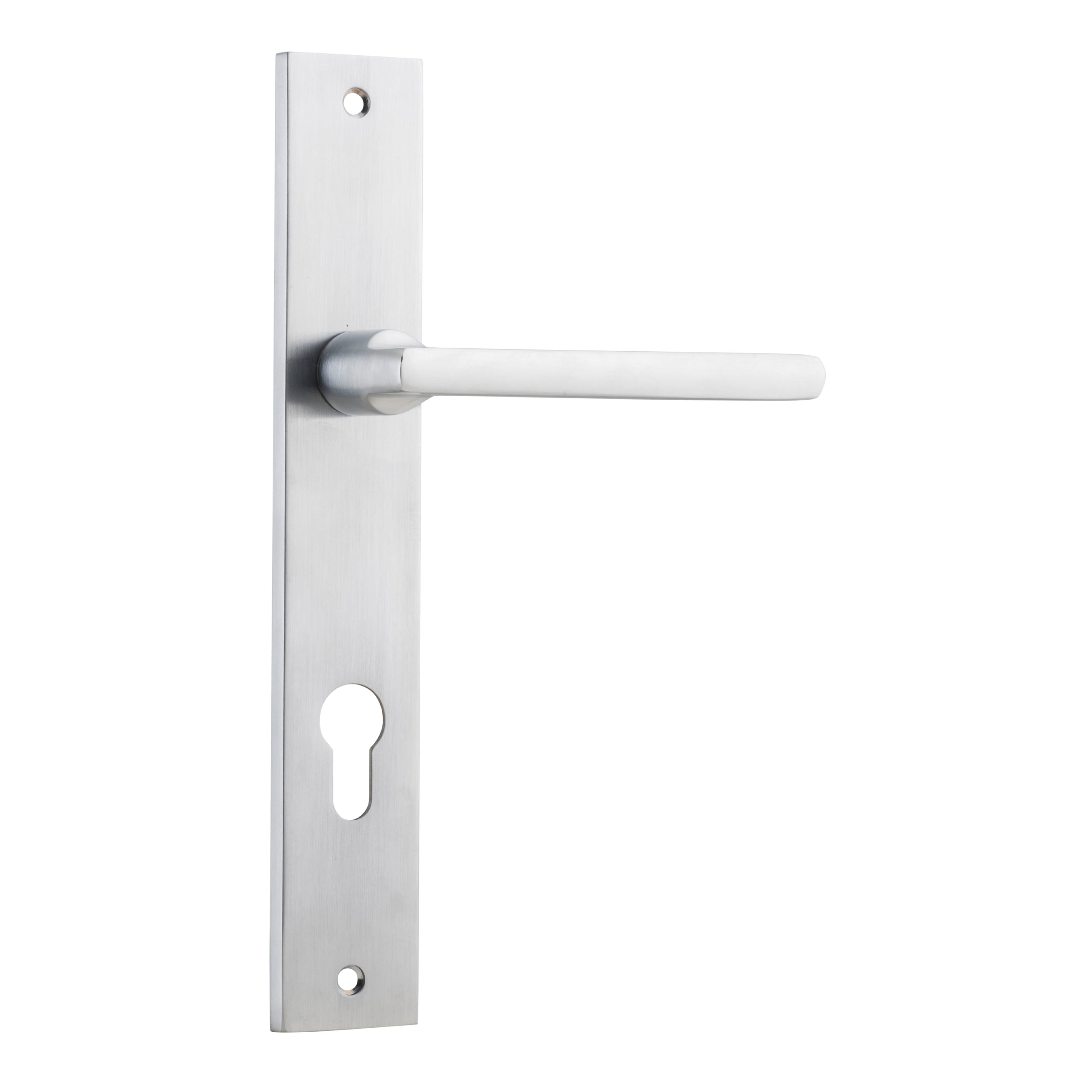 Iver Door Handle Baltimore Rectangular Euro Pair Brushed Chrome