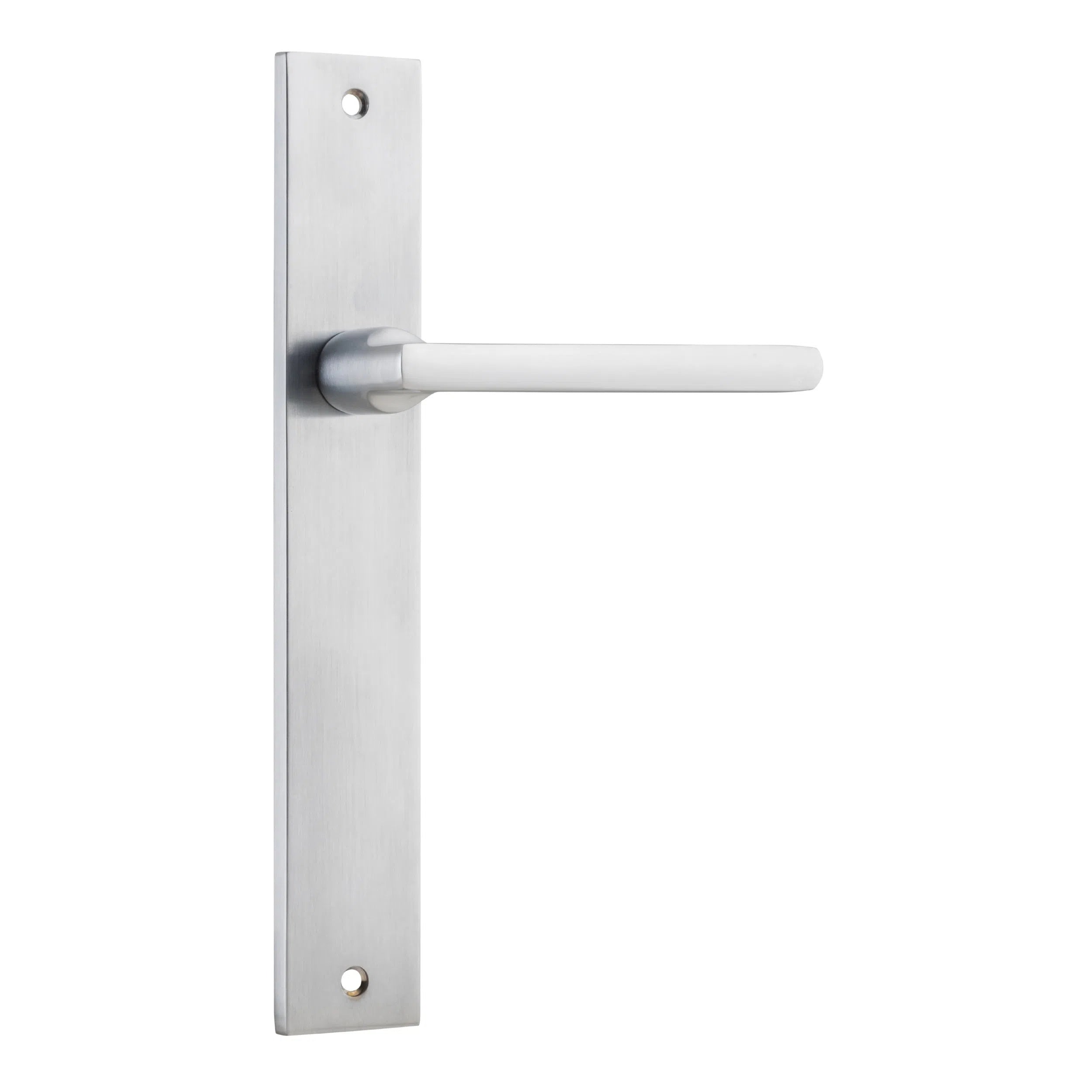 Iver Door Handle Baltimore Rectangular Latch Pair Brushed Chrome