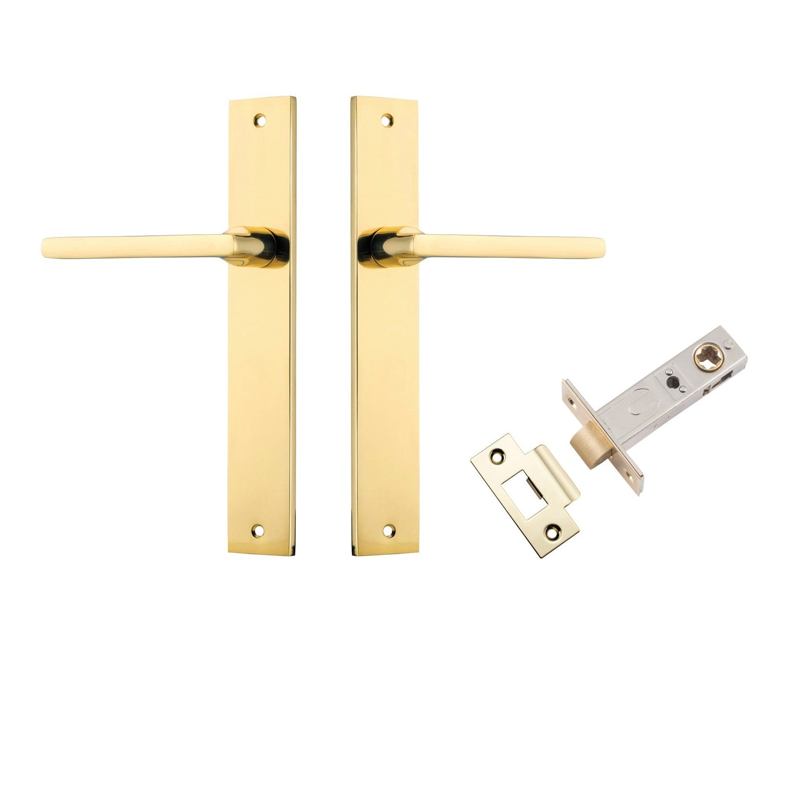 Iver Door Handle Baltimore Rectangular Latch Polished Brass Passage Kit