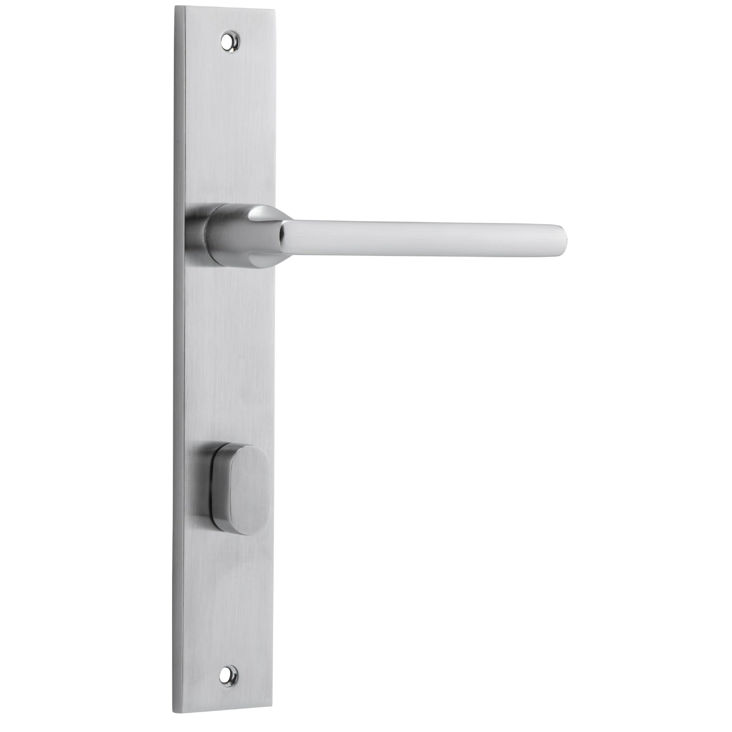 Iver Door Handle Baltimore Rectangular Privacy Pair Brushed Chrome