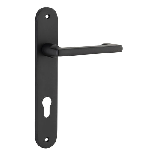 Iver Door Handle Baltimore Return Oval Euro Pair Matt Black
