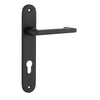 Iver Door Handle Baltimore Return Oval Euro Pair Matt Black