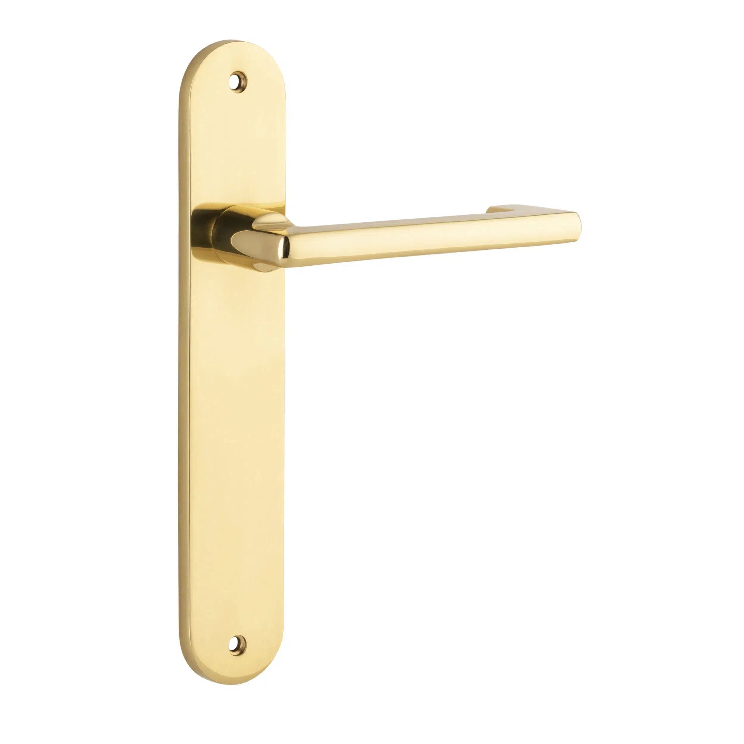 Iver Door Handle Baltimore Return Oval Latch Pair Polished Brass