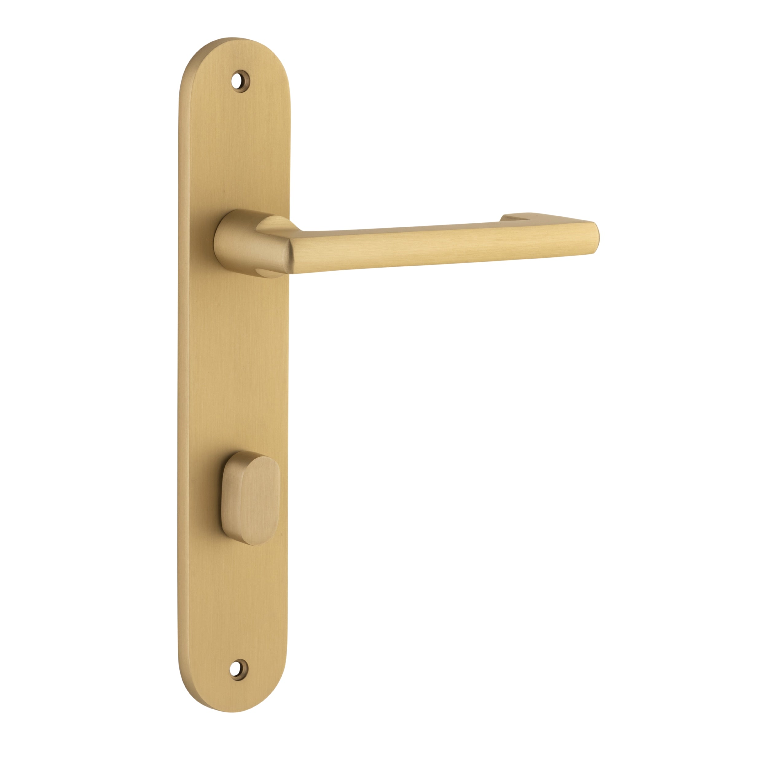 Iver Door Handle Baltimore Return Oval Privacy Pair Brushed Brass