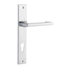 Iver Door Handle Baltimore Return Rectangular Euro Pair Brushed Chrome