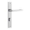 Iver Door Handle Baltimore Return Rectangular Privacy Pair Brushed Chrome