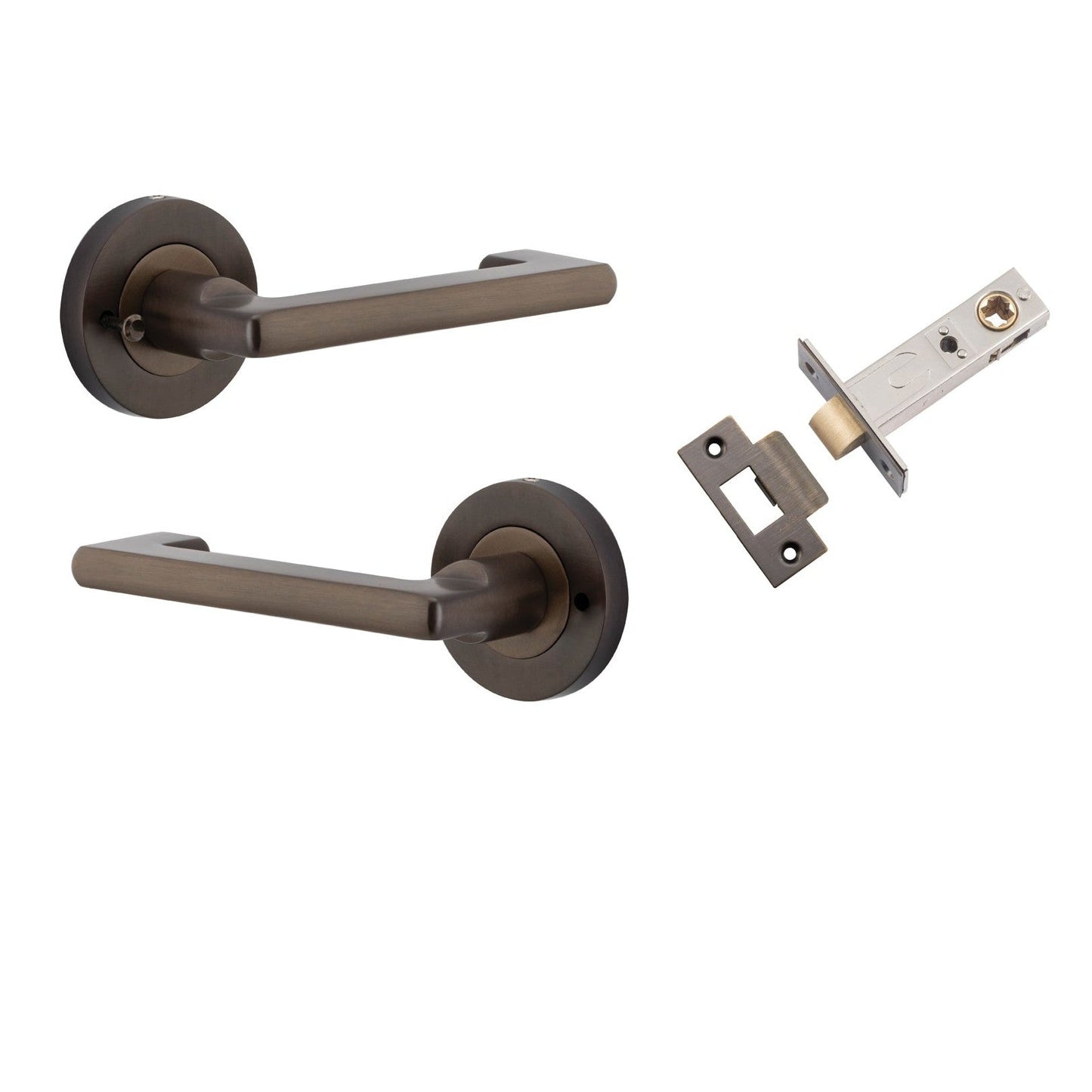 Iver Door Handle Baltimore Return Round Rose Inbuilt Privacy Pair Kit Signature Brass