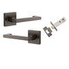 Iver Door Handle Baltimore Return Square Rose Inbuilt Privacy Set Signature Brass