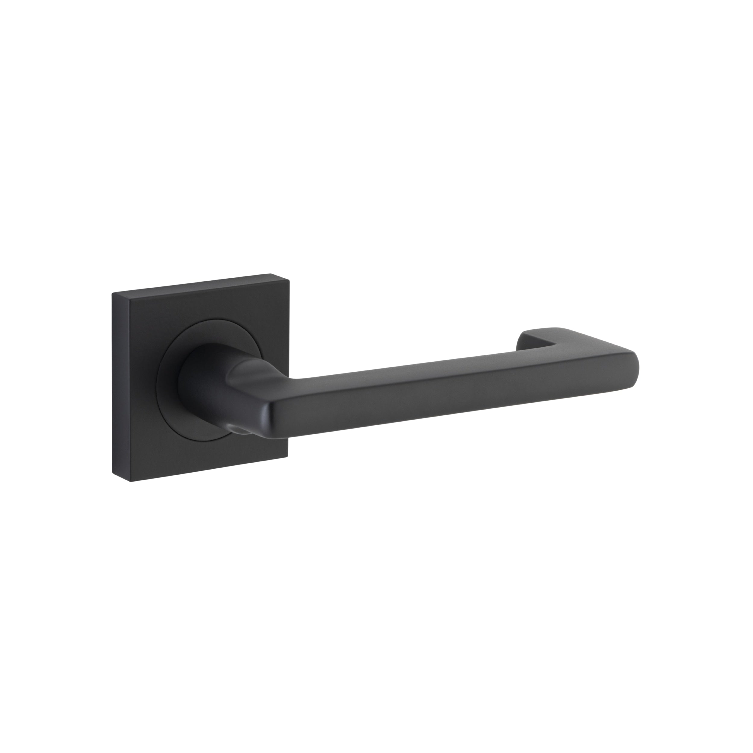 Iver Door Handle Baltimore Return Square Rose Pair Matt Black