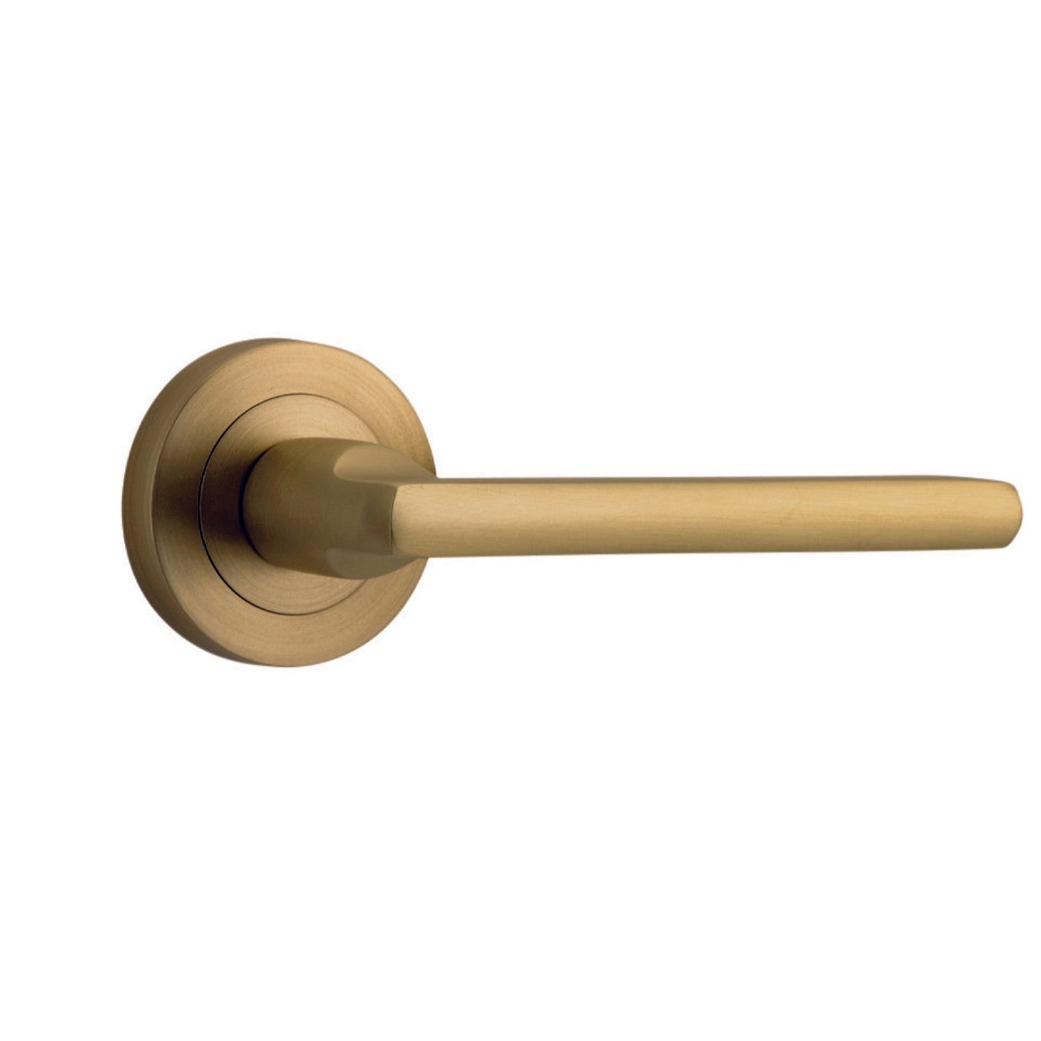 Iver Door Handle Baltimore Round Rose Pair Brushed Brass