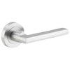 Iver Door Handle Baltimore Round Rose Pair Brushed Chrome