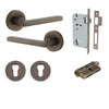 Iver Door Handle Baltimore Round Rose Pair Key/Key Signature Brass Entrance Kit